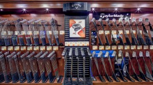Golf Clubs on Wall
