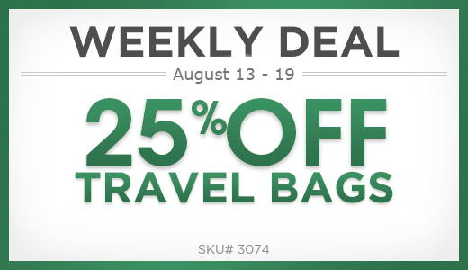 25% off travel bags 25% off travel bags