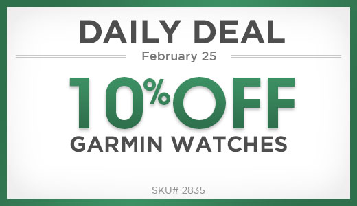 February 25 daily deal 10% off garmin watches