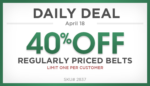 40% off regularly priced belts 40% off regularly priced belts