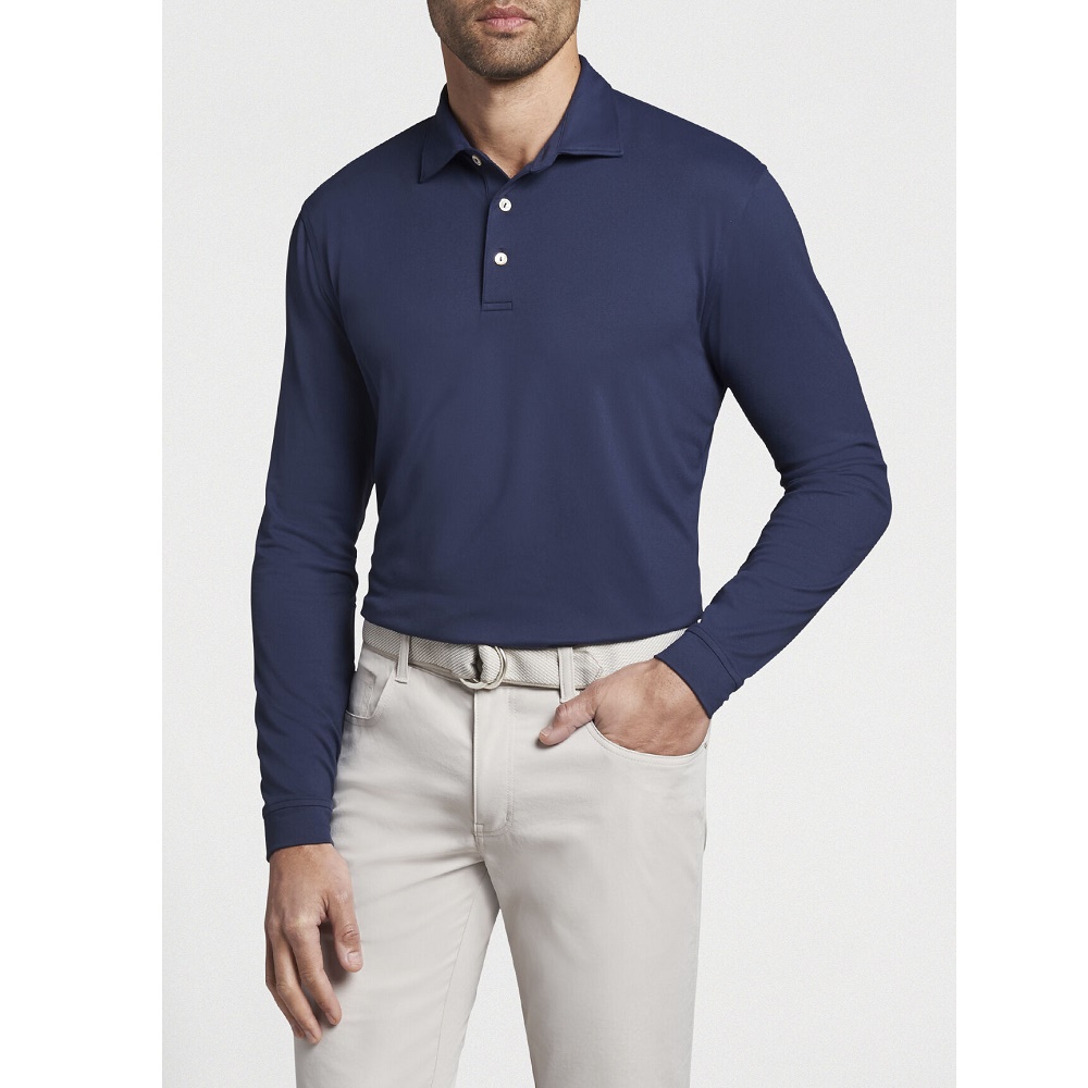 Peter Millar Lyons LongSleeve Performance Polo New York Golf Center